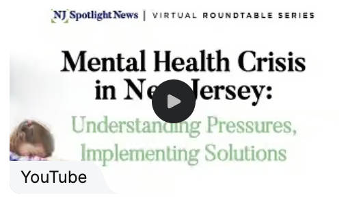 NJ Spotlight News video thumbnail titled Mental Health Crisis in New Jersey: Understanding Pressures, Implementing Solutions.