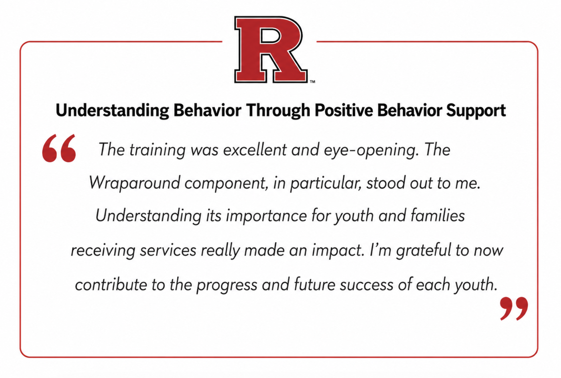 an image of a testimonial for a program at TTA