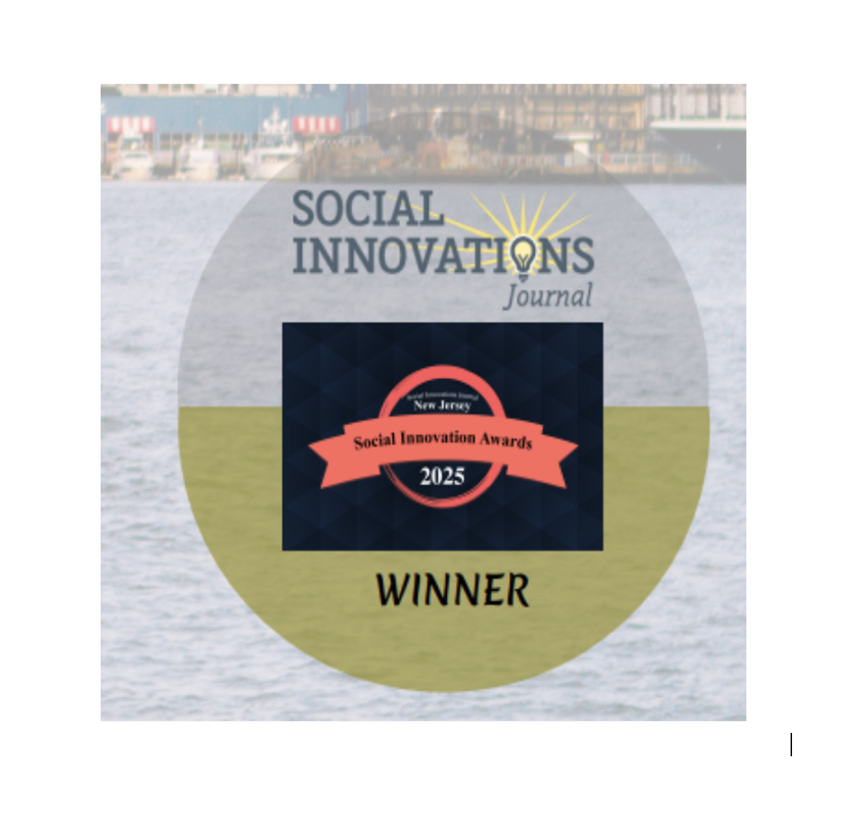 Social Innovations Journal graphic recognizing a winner of the 2025 New Jersey Social Innovation Awards.