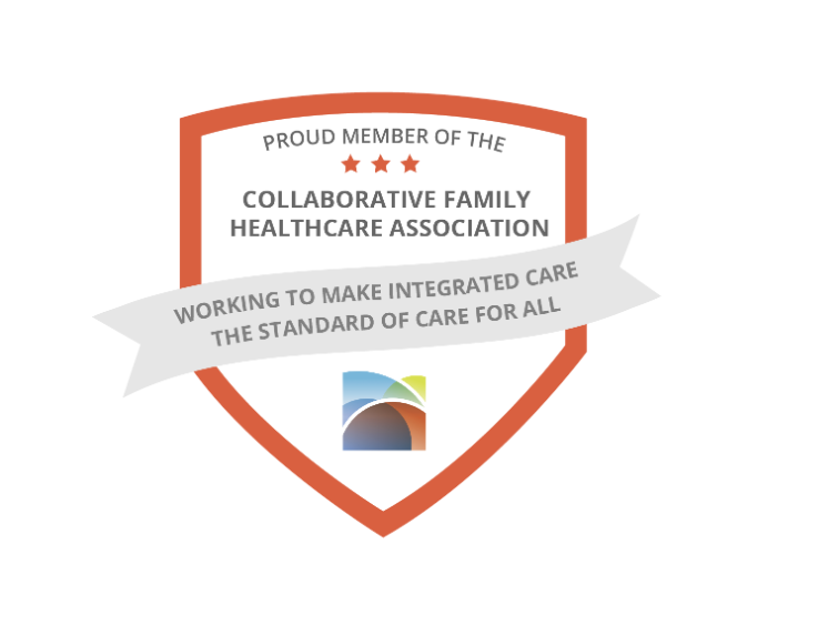 Collaborative Family Healthcare Association member badge with the message, “Working to make integrated care the standard of care for all.”